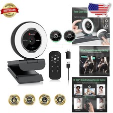 Pro 1080P Webcam, Auto Focus, Ring Light, Noise Cancelling Mic, Zoom Control picture