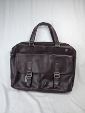 Tumi T-Tech Brown Leather Briefcase Laptop Bag Messenger Missing Buckle READ  picture