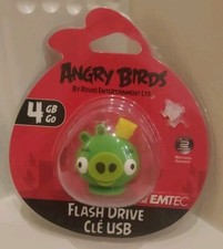 ANGRY BIRDS FLASH DRIVE Green King Pig NIP EMTEC 4GB USB 2.0 NEW Unopened Sealed picture