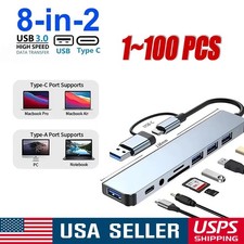 8 Port USB-C Hub Adapter - 5G Speed Multi Splitter for PC, Laptop & MacBook LOT picture
