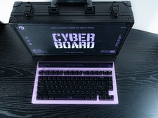 Angry Miao Cyberboard R4 Gangstar Purple Mechanical Keyboard + Hard Carry Case picture
