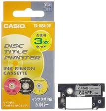 Casio TR-18SR-3P Disc Title Printer Ink Ribbon Silver Pack of 3 Japan picture