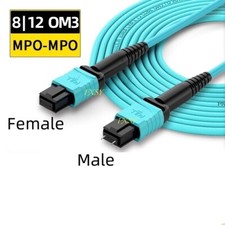 1-80M MPO Male to MPO Female OM3 Fiber Optical Patch Cord MTP to MTP 8|12F lot picture