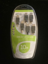 Ativa 6-In-1 USB Cable Kit 10ft. Brand New Sealed Pkg picture