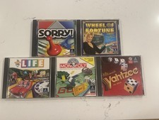 Vintage Hasbro Interactive CD-ROM Board Games Lot Monopoly Sorry Life Yahtzee Wh picture