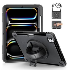 ZenRich Rugged Case for iPad Pro 11 inch M4 M5 Rotating Stand Black Japan Import picture