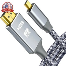 4K Micro HDMI to HDMI Male Cable Adapter, 4K@60Hz HDR Nylon Braid Cord for GoPro picture