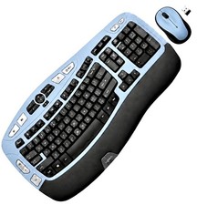 Logitech Comfort Wave K350 French Blue Wireless Ergonomic Keyboard M325 Combo picture