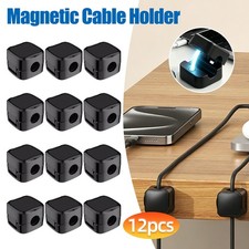 12Pcs Cable Clips Self-Adhesive Cord Management Wire Holder Organizer Clamp NEW picture