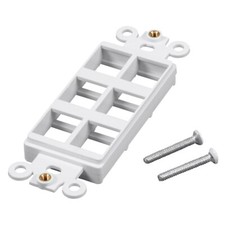 6 Port Hole 1-Gang Keystone Jack Wall Plate Insert Decora Style Modular White picture