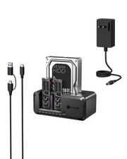 M.2 NVMe & SATA SSD/HDD Hard Drive Docking Station, ICY BOX USB-C 10Gbps NVMe Cl picture