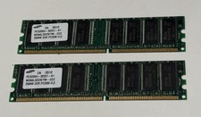 Samsung 2x 256MB DDR PC3200 CL3 184-Pin DIMM M368L3223ETM-CCC PC3200U-30331-A1 picture
