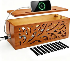 Wood Cable Management Box, Cord Organizer & Decorative Power Strip Cover picture