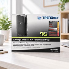 New Wireless Media Bridge TRENDnet N300 4-Port TEW-640MB Sealed picture