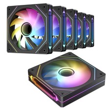NEW 6-Pack 120mm Infinite Mirror Design Case PWM Control & ARGB Fans 6pin BLACK picture