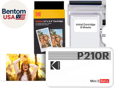 Mini 2 Retro 4PASS Portable Photo Printer, 2.1X3.4 Inches, 38 Sheets Bundle, Whi picture