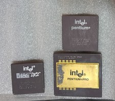 Vintage Intel CPU Lot - Pentium Pro 180MHz, i486 DX2-66, Pentium 120 - Clean Pin picture