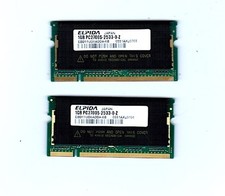 2 x 1 GB (2 GB Total) DDR-333 SODIMM PC2700 Non-ECC RAM Laptop Memory — Elpida picture