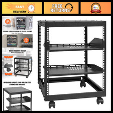 12U Open Frame Server Rack - Adjustable Depth 23-40in, Free Standing/Wall Mount, picture