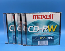 Set of 4 New Factory Sealed Blank Maxell 700 MB 80 Min CD-RW Compact  Disk picture
