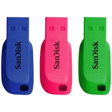 Genuine Aussie Stock SanDisk 32GB Cruzer Blade USB Flash Drive 3 Pack Bright USB picture