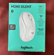 Logitech M240 Silent Bluetooth Mouse Wireless Compact White NEW picture