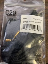 Lot of (5) 12-Pack C2G 6-inch Hook & Loop Cable Management Straps Black 60 Total picture