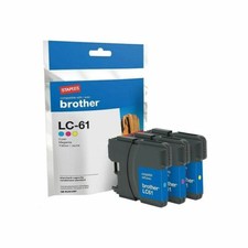 Staples Reman Inkjet Cart Brother LC61 (LC-61C) Cyan Magenta Yellow Multi-Pk picture