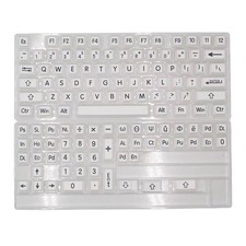 125PCS Keycaps Original Height Black and White Large Font Keycap Heat Sublimated picture