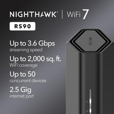 NEW - NETGEAR Nighthawk RS90 Dual-Band WiFi 7 Router, 3.6 Gbps Covers 2,000 Sq. picture