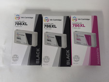 LOT OF 3 LD INK CARTRIDGE COMPATIBLE WITH: 786XL 2 BLACK - 1 MAGENTA picture