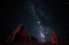 Landscape nature milky way starry night desert erosion Custom Gaming Mat Desk picture