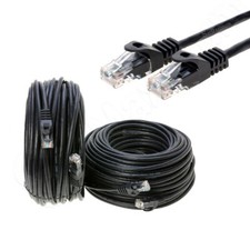 CAT5e Ethernet Patch Cable RJ-45 Internet Cord Black 25FT - 200FT Multi-Pack LOT picture