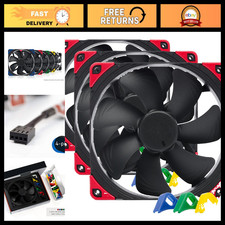 140mm Quiet PWM Fan - High Airflow, Low Noise, 4-Pin, Black - Pack of 3 picture