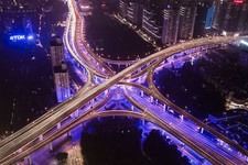 Landscape city cityscape road long exposure night aerial Custom Gaming Mat Desk picture