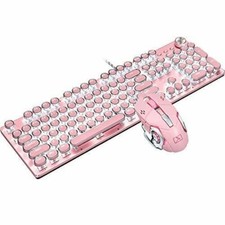 Basaltech Mechanical Gaming Keyboard and Mouse Combo, Retro Steampunk Vintage picture
