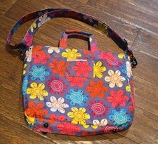 NEW 14.1 inch Floral Laptop Case Book  Bag Compartments Removable Shoulder Strap picture