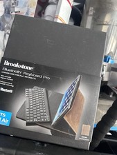 Brookstone Bluetooth Keyboard Pro Leather Folio Case for Apple iPad Air Stand picture