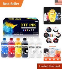 High Yield 500ml DTF Ink Pack - Includes White, Black, Cyan, Magenta, Yellow picture