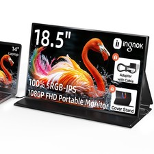 18.5Inch Portable Monitor, 100% sRGB USB C Second Screen FHD picture