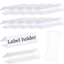 30-Pack Clear Plastic Shelf Label Holder Clips, Fits 0.6-0.78 inch picture