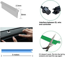16.4ft EL Wire Lemon Green Car Interior Light, USB-Powered 6mm Flexible Benda... picture