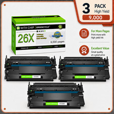 3PK For HP Laserjet M402dw MFP M426fdn High Yield CF226X 26X BK Toner Cartridge picture