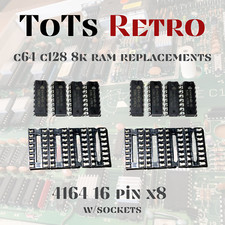 Commodore 64/64c/128/128D Ram Replacement 4164 16Pin DIP w/Sockets TESTED picture