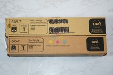 2 Open OEM Oce VarioLink 3622, 4222, 5022 Black Toner Cartridges 665-7 / 6657 picture