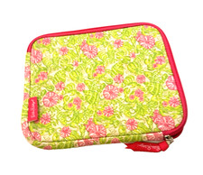 Lilly Pulitzer Chum Bucket Neoprene Ipad Tablet Sleeve Case Green Pink Fish  picture