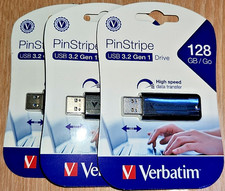 Verbatim PinStripe 128GB USB 3.2 Flash Drive 3pack - New picture
