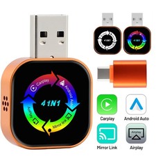 2026 Newest 4 IN 1 CarPlay Adapter Wireless CarPlay Auto Mirror Link Plug & Play picture