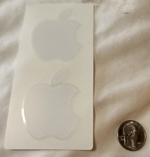 Lot of 2 Authentic APPLE Computer White Logo Stickers Rare NOS Vintage OG picture