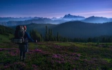 Landscape nature mist mountains forest wildflowers Custom Gaming Mat Desk picture